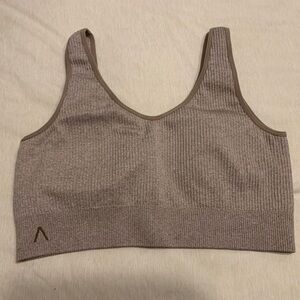 Seamless Ribbed Tan Sports Bra